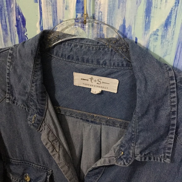 Thread & Supply Denim Shirt EUC Size L - Picture 2 of 4